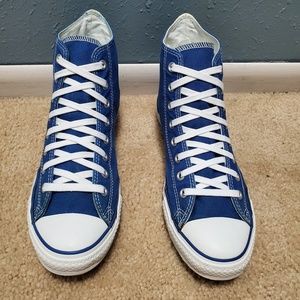 Converse hi top blue and white sz 10 men's